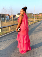 Load image into Gallery viewer, Victoria Layered Super Maxi Dress - Pinkish Red / Large - MLH Online

