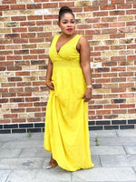 Load image into Gallery viewer, Lorette Maxi Dress in Yellow - Yellow / One size fits up to- UK 14 - MLH Online
