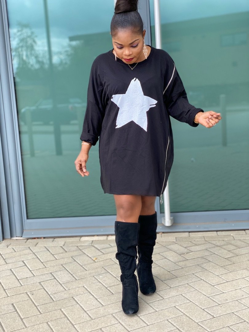 Star Dress With Side Zipper - MLH Online