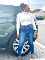 Load image into Gallery viewer, High Waist Denim Jeans With Button Details - MLH Online
