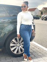 Load image into Gallery viewer, High Waist Denim Jeans With Button Details - Small - MLH Online
