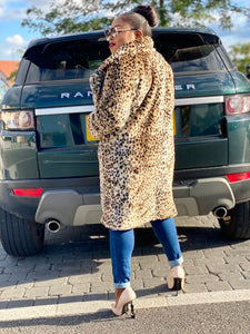 Teddy Fur Coat In Leopard Print - MLH Online