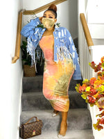 Load image into Gallery viewer, Tie Dye Tube Bodycon Dress With Matching Face Mask - MLH Online
