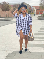Load image into Gallery viewer, Loose Fit Checkers Shirt Dress - MLH Online
