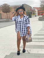 Load image into Gallery viewer, Loose Fit Checkers Shirt Dress - MLH Online
