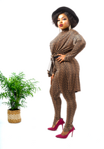 Load image into Gallery viewer, Kianna Two Piece Set With Side Slit - M (UK 12) / Brown - MLH Online

