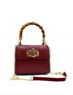 Load image into Gallery viewer, Genuine Leather Python Print Bag - one size / Bordeaux (Red) - MLH Online
