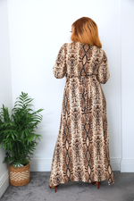 Load image into Gallery viewer, Samantha Snake Print Maxi Dress - MLH Online
