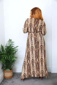 Samantha Snake Print Maxi Dress - MLH Online