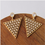 Load image into Gallery viewer, Zirconium triangle earrings-Silver - MLH Online
