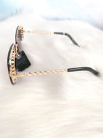 Load image into Gallery viewer, Chain Detail Temple Fashion Square Sunglasses- MLH - MLH Online

