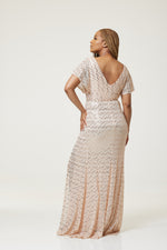 Load image into Gallery viewer, Queenie Sequin Maxi Dress - Rose Gold / Large - MLH Online
