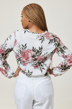 Load image into Gallery viewer, Alecia Long Sleeve Floral Wrap Top - MLH Online

