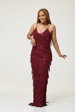 Load image into Gallery viewer, Melissa Party Dress With Sequin Tassle - Medium- (UK 12) / Red - MLH Online
