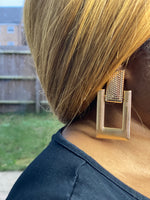 Load image into Gallery viewer, Detailed Gold Plated Drop Earrings - Gold - MLH Online
