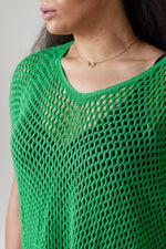 Load image into Gallery viewer, Mavis Crochet Bat Wing Top Green - MLH Online
