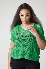 Load image into Gallery viewer, Mavis Crochet Bat Wing Top Light Green - Light Green / One size UK 10-16 - MLH Online
