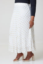 Load image into Gallery viewer, Bardot Maxi Pleated Skirt With Elasticated Waistband-White - MLH Online
