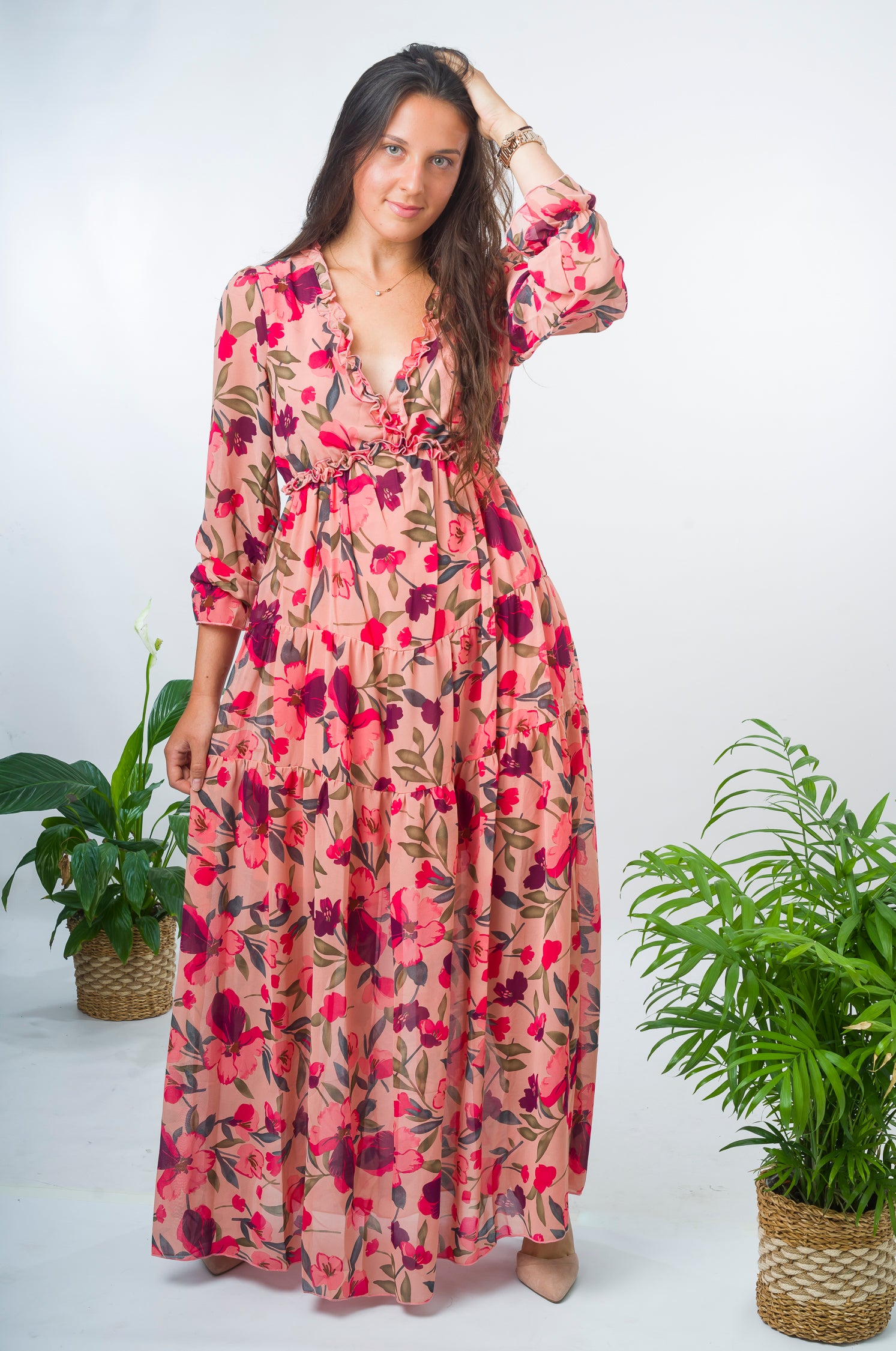 Flowy Floral Maxi Dress For Women - Small (UK 10) - MLH Online