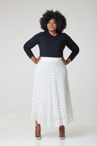 Bardot Maxi Pleated Skirt With Elasticated Waistband-White - S (UK 10) / White - MLH Online