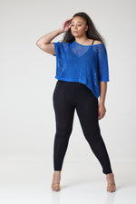 Load image into Gallery viewer, Mavis Crochet Bat Wing Top-Royal Blue - MLH Online
