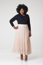 Load image into Gallery viewer, Bardot Maxi Pleated Skirt With Elasticated Waistband-Nude - MLH Online
