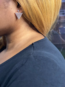 Zirconium triangle earrings-Silver - MLH Online