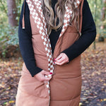Load image into Gallery viewer, Reversible Hooded Gilet For Women In Camel - MLH Online
