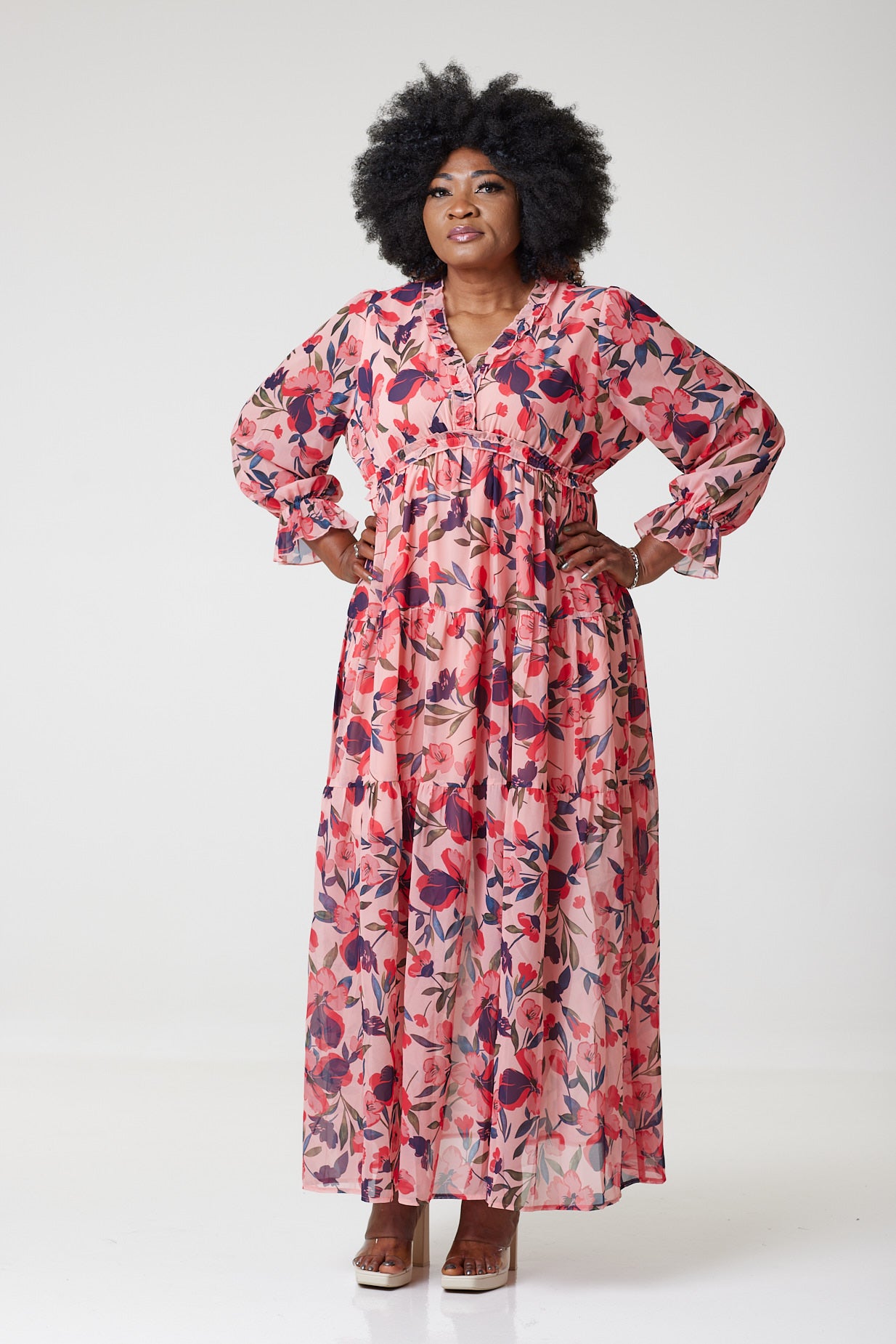 Flowy Floral Maxi Dress For Women - XL (UK 16) - MLH Online
