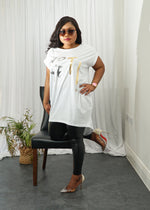 Load image into Gallery viewer, Not Yet Foil Print Cotton Top - White / One size UK 12-16 - MLH Online
