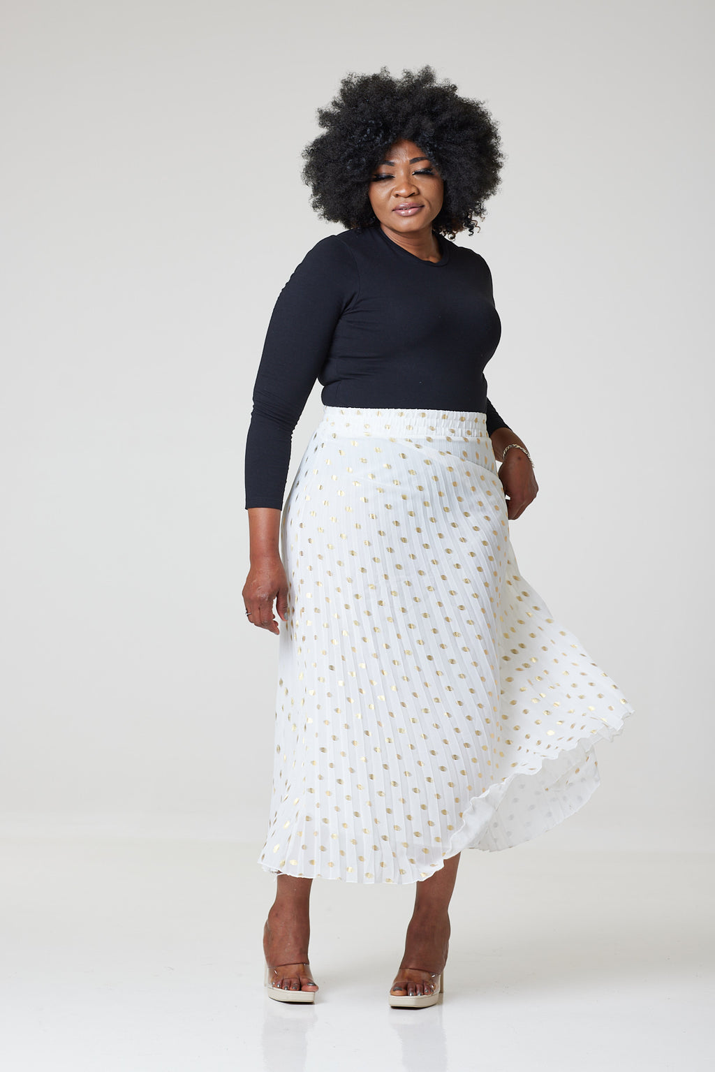 Bardot Maxi Pleated Skirt With Elasticated Waistband-White - M/L (UK12/14) / White - MLH Online