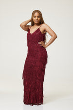Load image into Gallery viewer, Melissa Party Dress With Sequin Tassle - Large (UK 14) / Red - MLH Online
