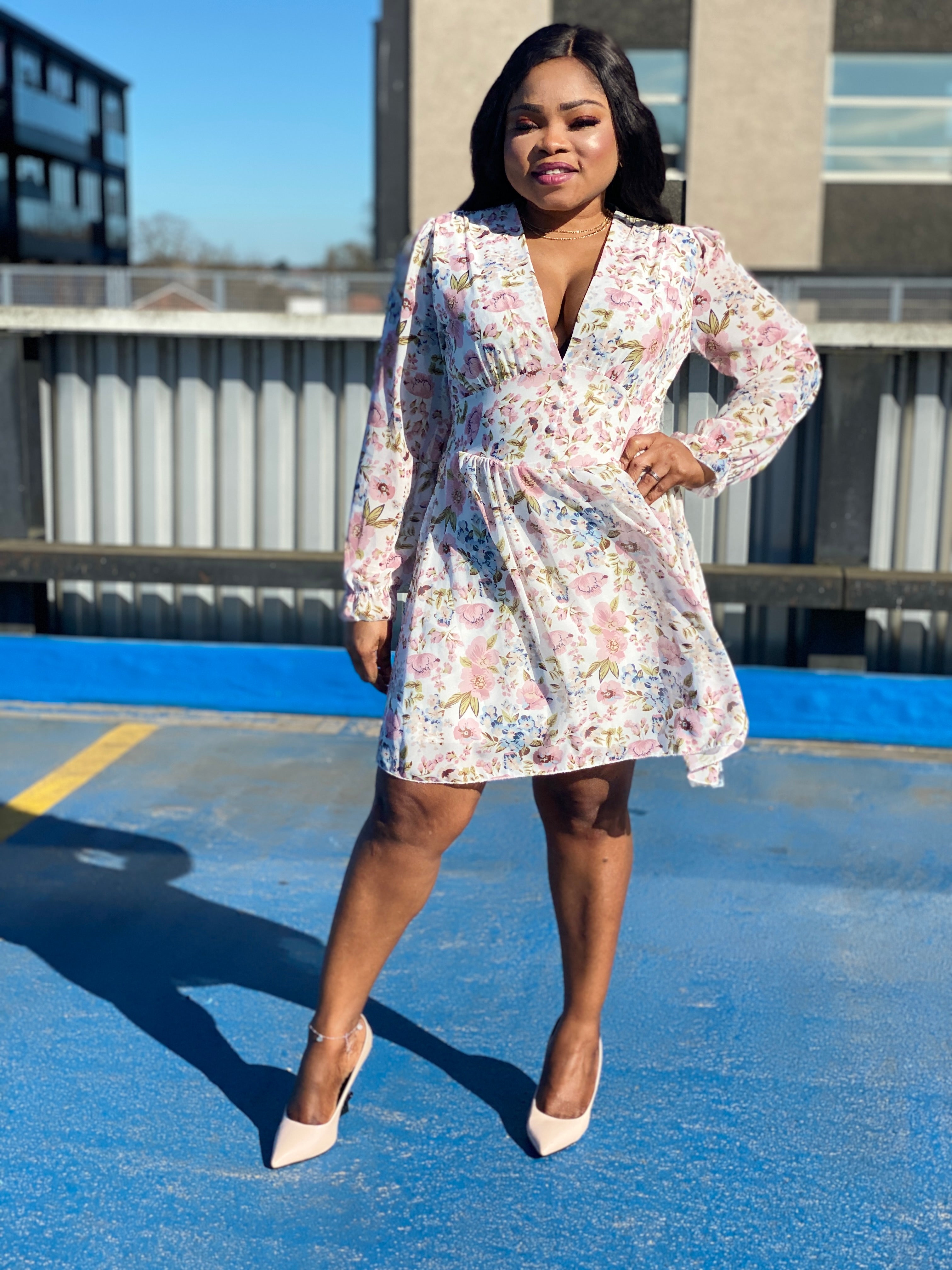 Chloe Floral Midi Dress For Women - MLH Online