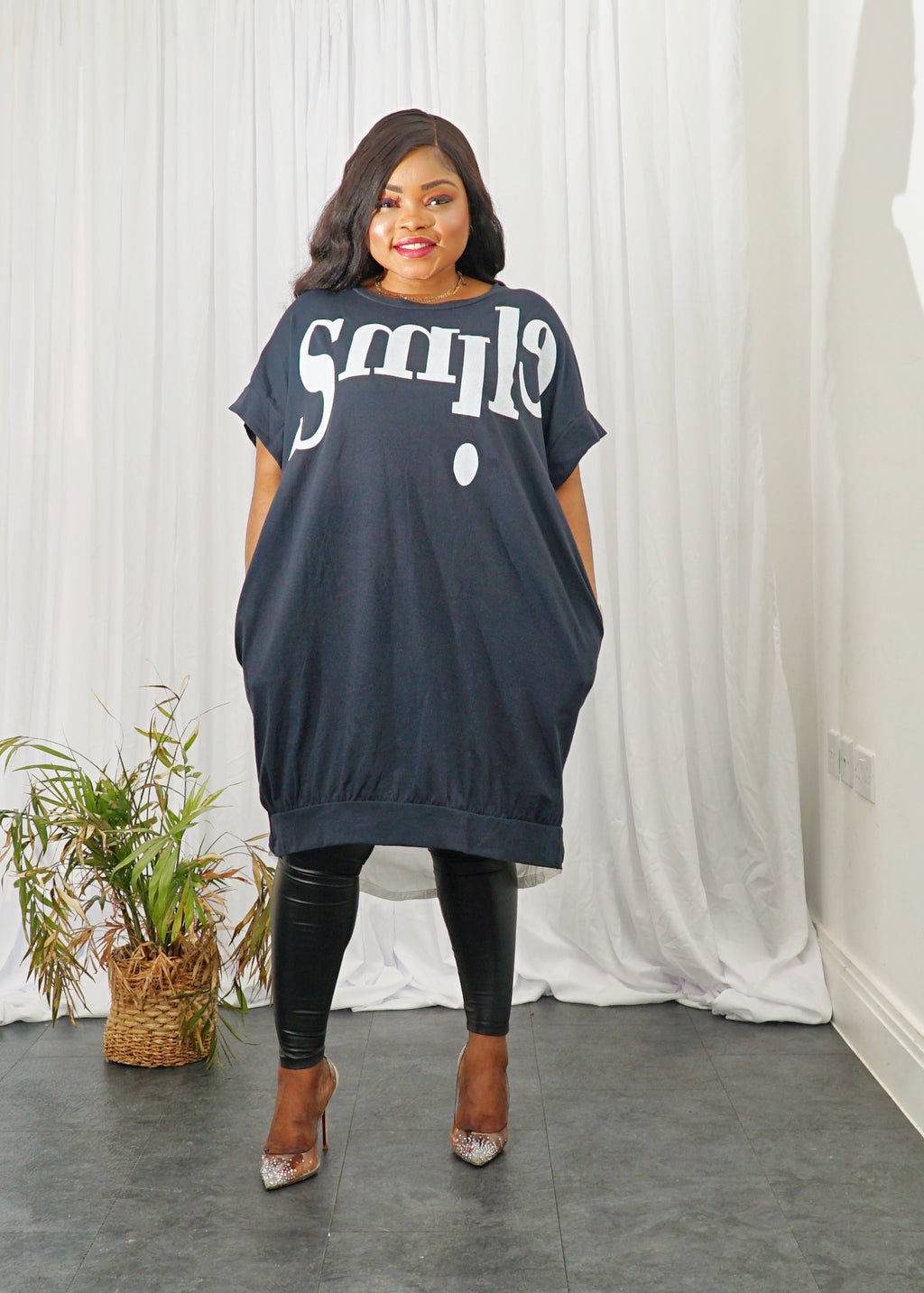 Smile Print Layered Ribbed Cotton Top - MLH Online