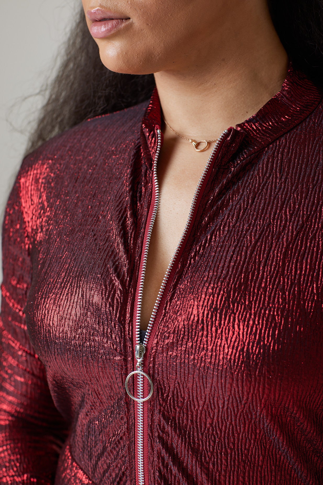 Karen Glitter Sequin Jumpsuit For Women-Red - MLH Online