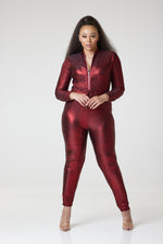 Load image into Gallery viewer, Karen Glitter Sequin Jumpsuit For Women-Red - L (UK 14) / Red - MLH Online
