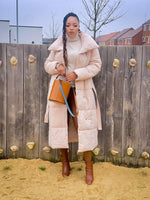 Load image into Gallery viewer, Maxi Longline Puffer Winter Jacket-Beige - MLH Online
