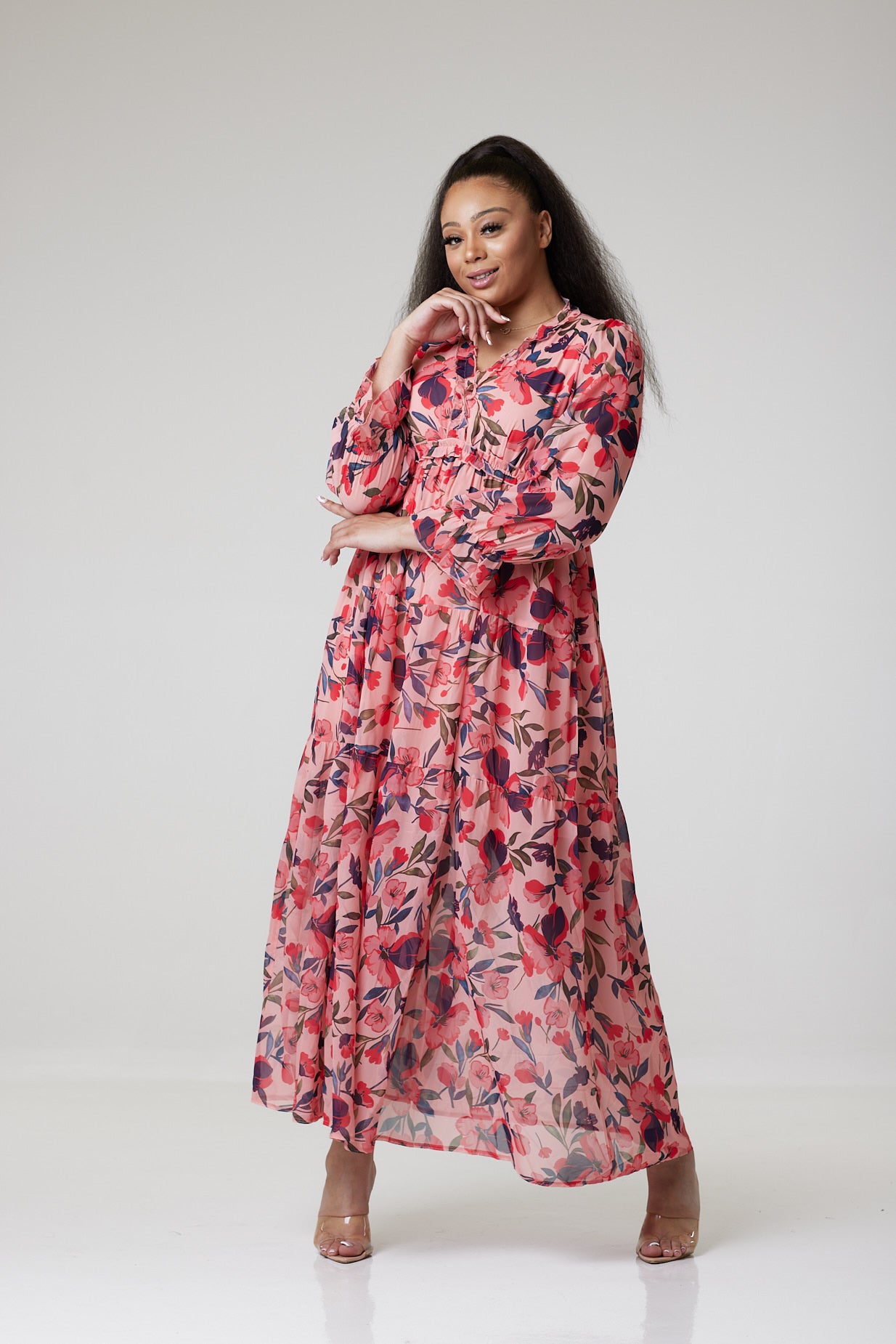 Flowy Floral Maxi Dress For Women - XXL (UK 18) - MLH Online