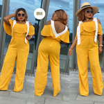 Load image into Gallery viewer, Mariamah Adjustable Strap Jumpsuit - Large / Mustard - MLH Online
