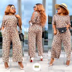 Load image into Gallery viewer, Laura Split Sleeve Leopard Jumpsuit -MLH - MLH Online
