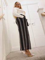 Load image into Gallery viewer, Multi Stripe Cropped Trouser - Black / Medium - MLH Online
