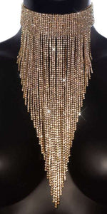 Load image into Gallery viewer, Rhinestone Waterfall Choker Necklace - MLH Online
